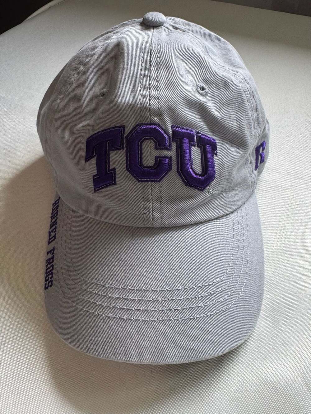 TCU Horned Frogs Gray Russell Athletic Adjustable Dad Hat College OSFM